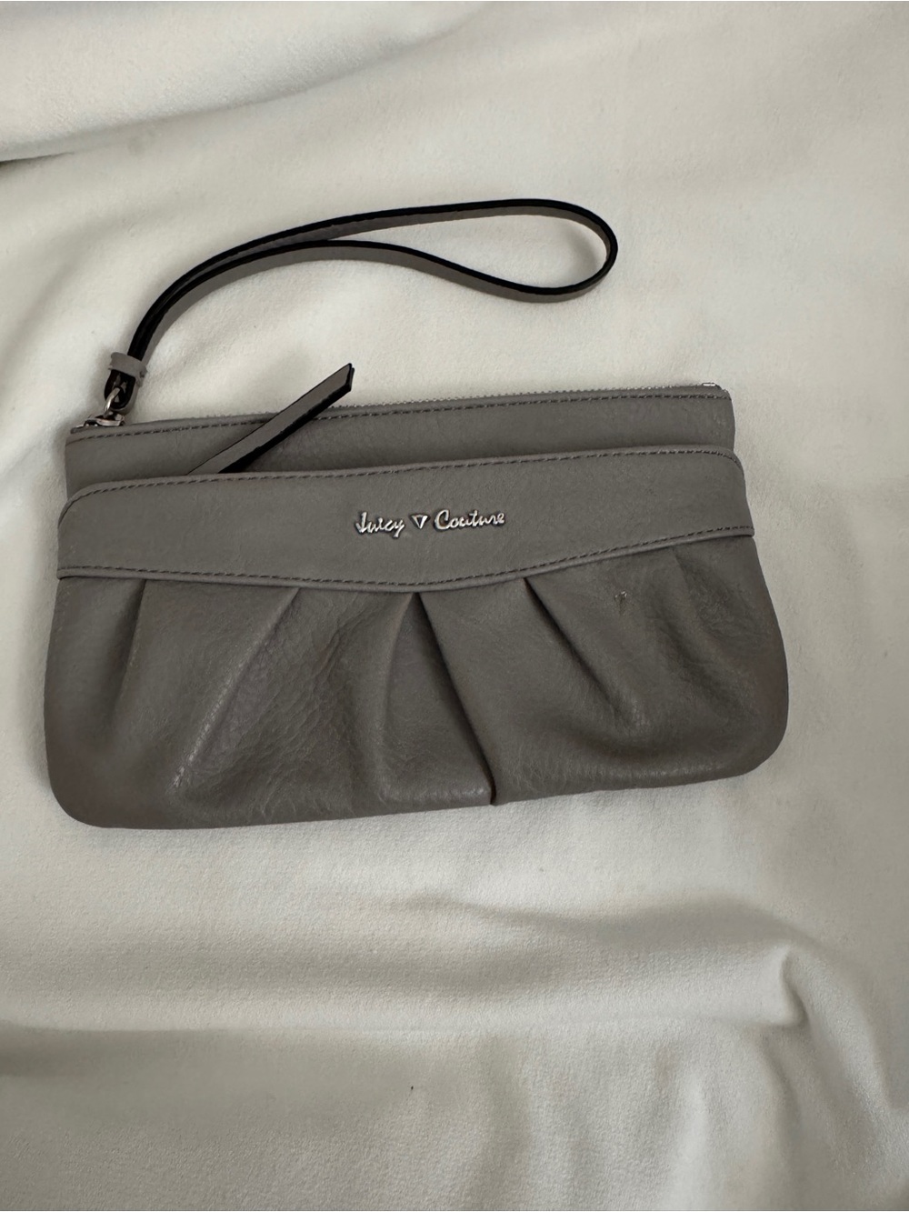 Juicy Couture Gray Pleated Wristlet Clutch